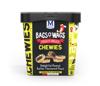 BAGS O’ WAGS Chewies – Лапички с фъстъчено масло (Peanut Butter Paws) 500г