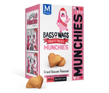 BAGS O’ WAGS Munchies – Бисквитки сърчица с бекон (Munchies Bacon) 350г