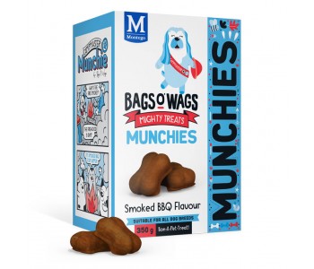 BAGS O’ WAGS Munchies – Бисквитки кокалчета Барбекю (Munchies BBQ) 350г