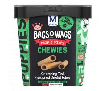BAGS O’ WAGS Chewies – Пръчици дентални с мента за кученца (Puppy Dental Mint Tubes) 350г