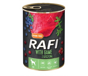 RAFI консервирана храна за кучета с дивеч 400г