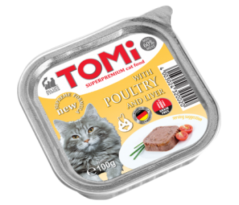 Tomi пастет за котка 100г - птиче и дроб