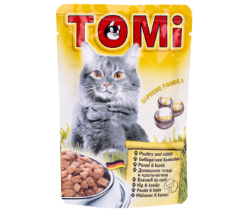 Tomi пауч за котка 100г - пиле и заек 