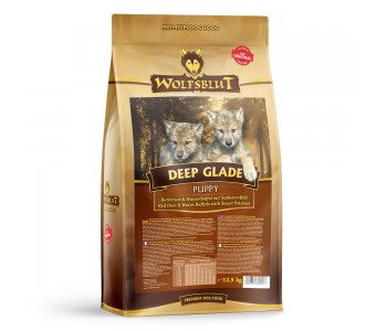 WOLFSBLUT DEEP GLADE PUPPY - Месо от благороден елен и воден бивол със сладки картофи 12.5 кг (за подрастващи кучета)